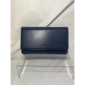 Nuoku RFID Premium Wallet Purse Wristlet Crossbody Clutch Handbag New navy blue
